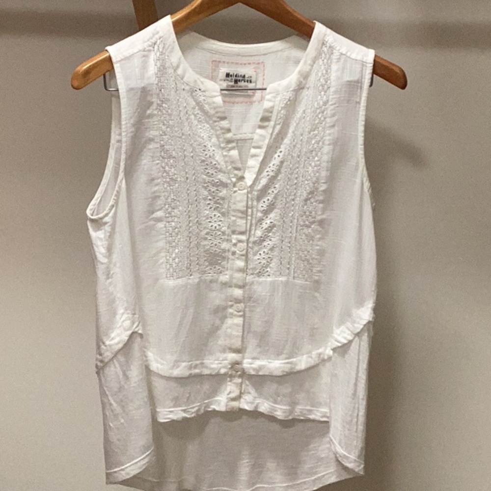 ANTHROPOLOGIE HOLDING HORSES Sleeveless Top